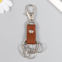 Брелок металл кожзам с карабином коричневый/черный 12х3,4 Брелок металл кожзам с карабином коричневый/черный 12х3,4