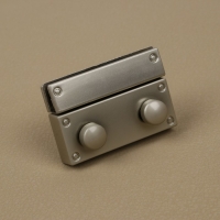 Застёжка для сумки, 4 &times; 2,8 см, цвет жемчужный серебряный