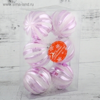 Набор шаров пластик d-6 см, 6 шт "Пушистый зефир" розово-белый Набор шаров пластик d-6 см, 6 шт "Пушистый зефир" розово-белый