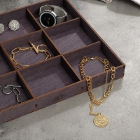 Подставка для украшений 12 ячеек, 35&times;24&times;3, толщина 3 мм, цвет полисандр