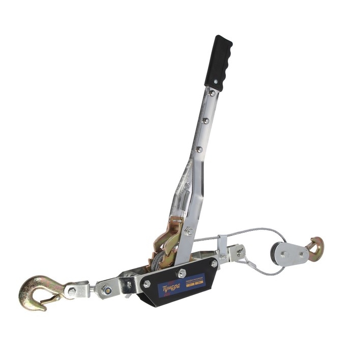 Лебедка рычажная ТУНДРА, двойное храповое колесо, тяга 4 т (подъем 1.6 т), трос 3 метра Лебедка рычажная ТУНДРА, двойное храповое колесо, тяга 4 т (подъем 1.6 т), трос 3 метра
