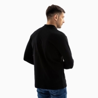 Поло мужское с длинным рукавом, цвет чёрный, размер 52