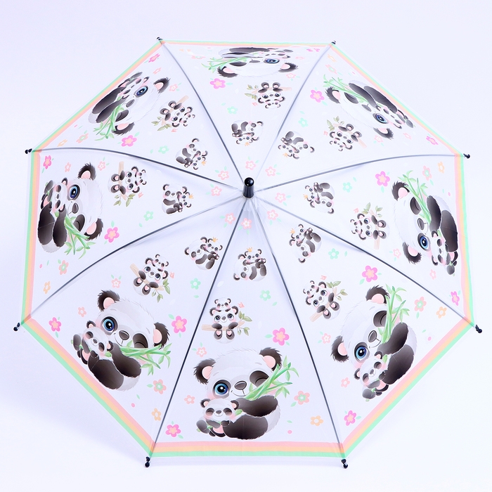 Детский зонт п/авт со свистком &laquo;Панда и малыш&raquo; d = 84 см, 8 спиц, 65 &times; 7 &times; 6 см