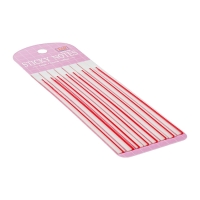 Блок-закладка с липким краем пластик 20л х 8 штук, розовая полоска, 140мм х 6мм CALLIGRATA   10532