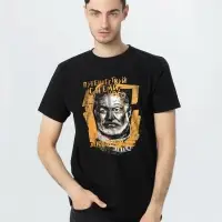 Футболка &laquo;Хемингуэй&raquo;, черная, размер S