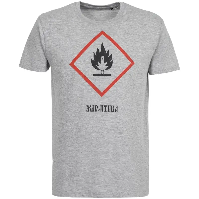 Футболка &laquo;Жар-птица&raquo;, серый меланж, размер S