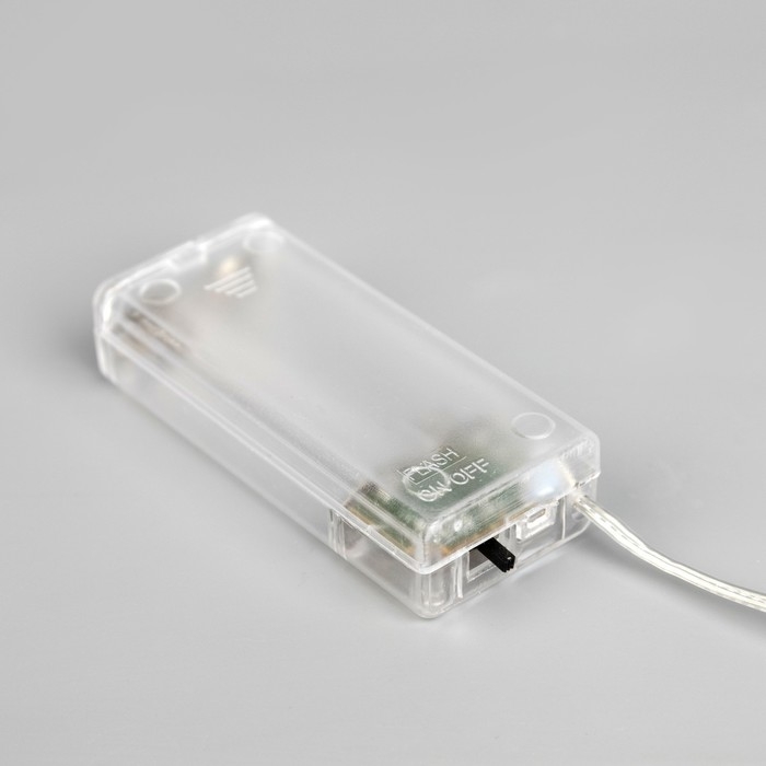 Гирлянда «Нить» 2 м роса с насадками «Звезда», IP20, серебристая нить, 20 LED, свечение белое, 2 режима, ААх2 Гирлянда «Нить» 2 м роса с насадками «Звезда», IP20, серебристая нить, 20 LED, свечение белое, 2 режима, ААх2