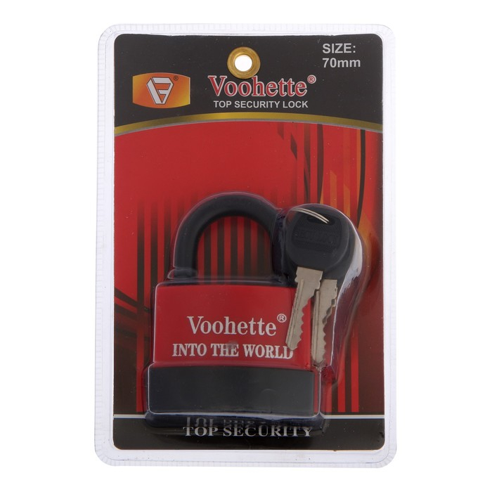 Замок навесной, 70 мм, медный цилиндр, влагозащищенный, короткая дужка, 3 ключа МИКС Замок навесной, 70 мм, медный цилиндр, влагозащищенный, короткая дужка, 3 ключа МИКС