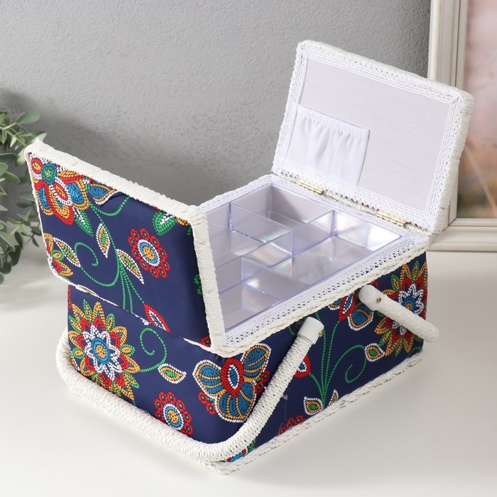 Шкатулка для рукоделия Шкатулка для рукоделия "Цветочная мозаика" 19х26х14,5 см