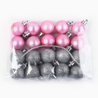 Новогодние шары ёлочные, на Новый год, d=3 см, 20 шт., цвет серебристый и розовый Новогодние шары ёлочные, на Новый год, d=3 см, 20 шт., цвет серебристый и розовый