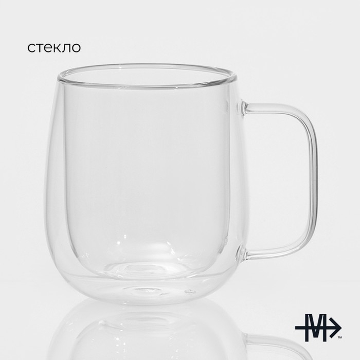 Кружка стеклянная с двойными стенками Magistro «Адель», 400 мл Кружка стеклянная с двойными стенками Magistro «Адель», 400 мл