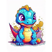 Алмазная мозаика «Малыш дракон» 15 × 20 см, без подрамника Алмазная мозаика «Малыш дракон» 15 × 20 см, без подрамника