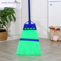 Метла пластиковая Доляна, 138&times;26 см, металлический черенок
