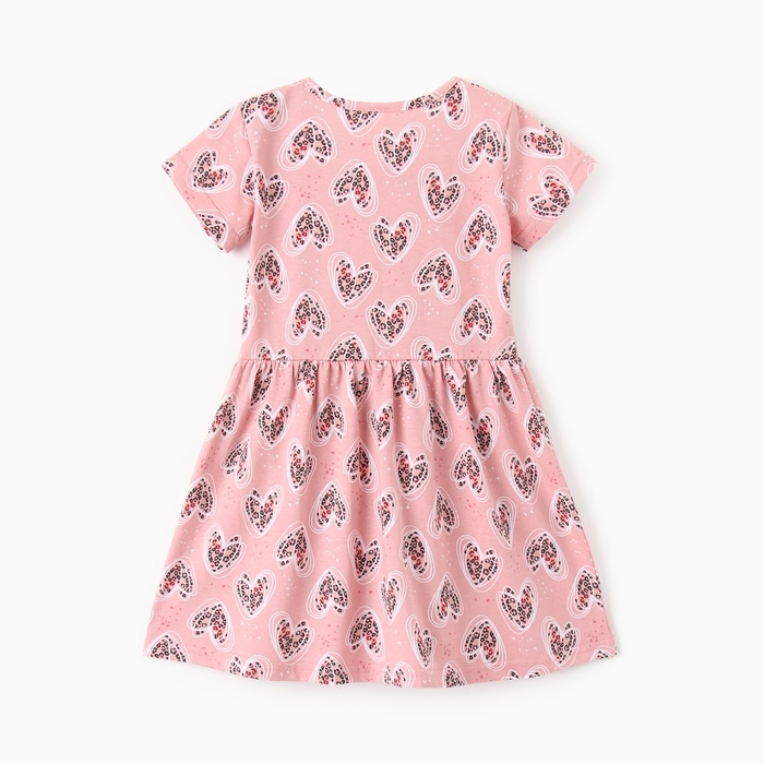 Платье для девочки "Аврора", цвет розовый/сердца, рост 104 см