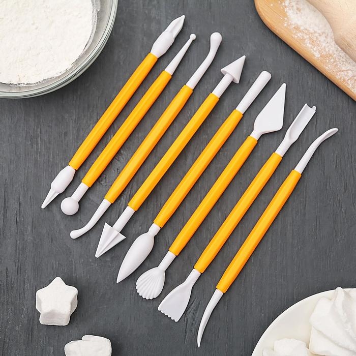 Набор приспособлений для моделирования кондитерских украшений Доляна, 8 шт, цвет МИКС Набор приспособлений для моделирования кондитерских украшений Доляна, 8 шт, цвет МИКС