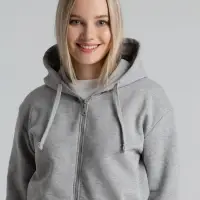 Толстовка на молнии с капюшоном Unit Siverga Heavy серый меланж, размер XS