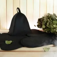 Набор для бани «Парилка», черный Набор для бани «Парилка», черный