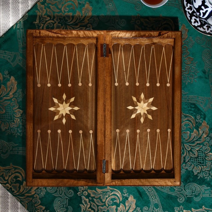 Настольная игра 2 в 1 &laquo;Звезда 9&raquo;: 50х25 см, ручная работа, массив ореха, Иран