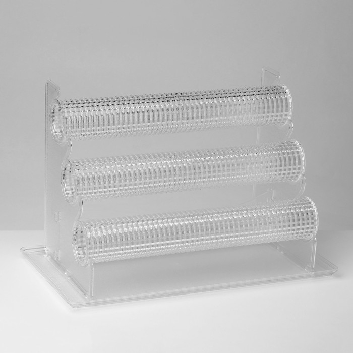 Подставка для часов, браслетов, , 3 ролика, 32&times;17&times;22 см, d=4,5 см, цвет прозрачный