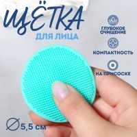 Щётка для умывания &laquo;Круг&raquo;, на присоске, d = 5,5 см, цвет бирюзовый