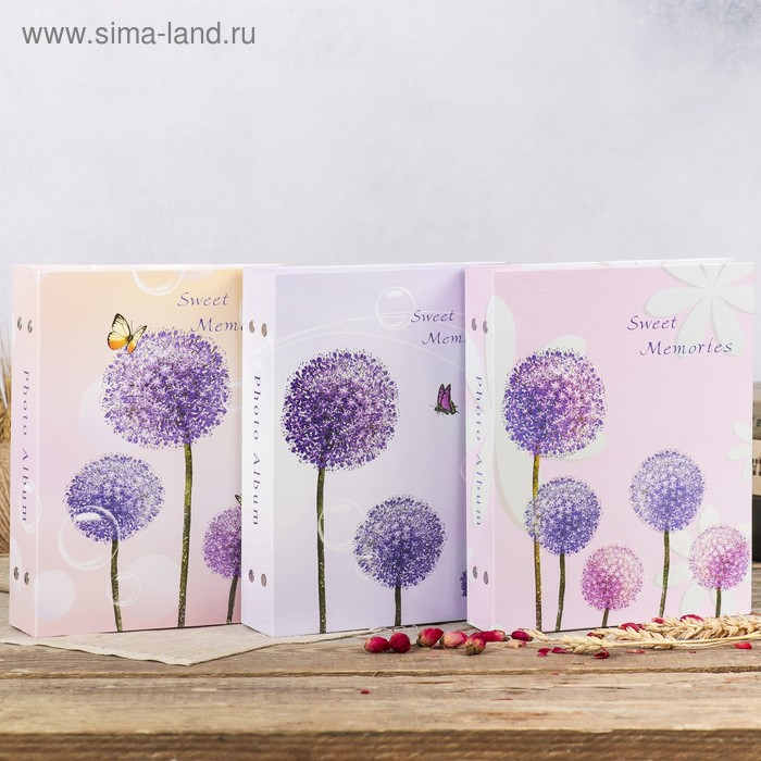 Фотоальбом на 200 фото 10х15 см "Одуванчики" МИКС