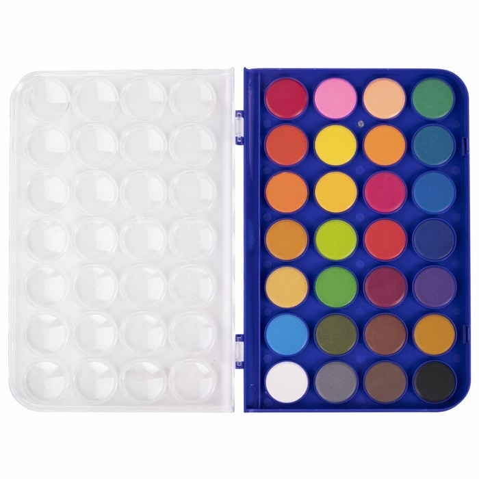 Акварель 28 цветов BRAUBERG PREMIUM, круглые кюветы 28 мм, в пенале