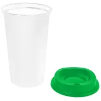 Стакан с крышкой Color Cap White, белый с зеленым Стакан с крышкой Color Cap White, белый с зеленым