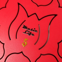 Глюкофон - музыкальный инструмент, красный, 11 лепестков, 17 х 8 см Глюкофон - музыкальный инструмент, красный, 11 лепестков, 17 х 8 см