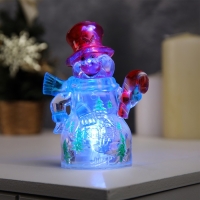 Ёлочная игрушка &laquo;Снеговик&raquo; 12 см, батарейки LR1133х3 (в комплекте), свечение мульти (RGB)