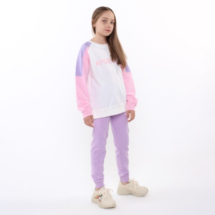 Свитшот для девочки, цвет сиренево-розовый, рост 158-164 см Свитшот для девочки, цвет сиренево-розовый, рост 158-164 см