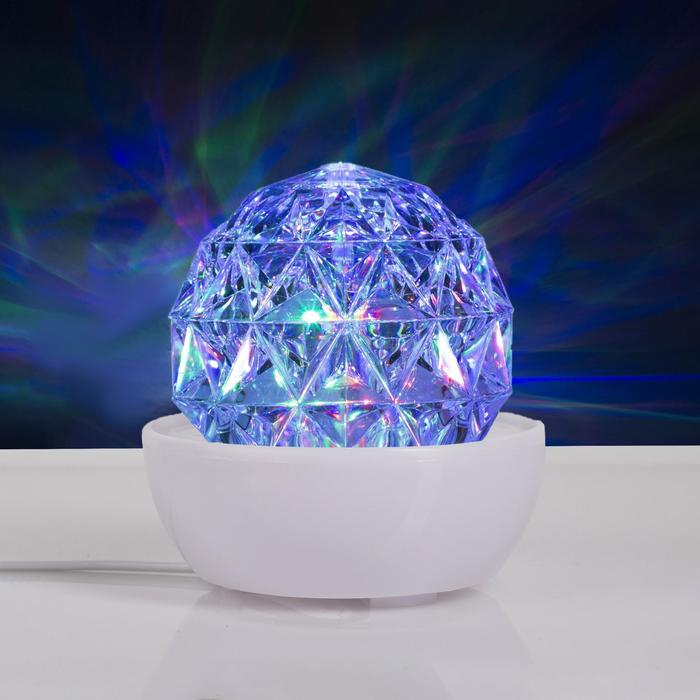 Световой прибор &laquo;Шар на подставке&raquo; 12 см, свечение RGB, 220 В