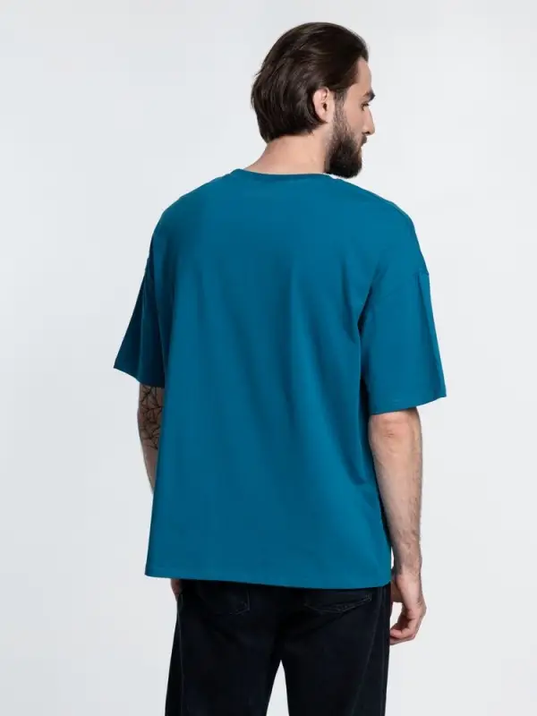 Футболка унисекс оверсайз Crosstown, бирюзовая (морская волна), размер S