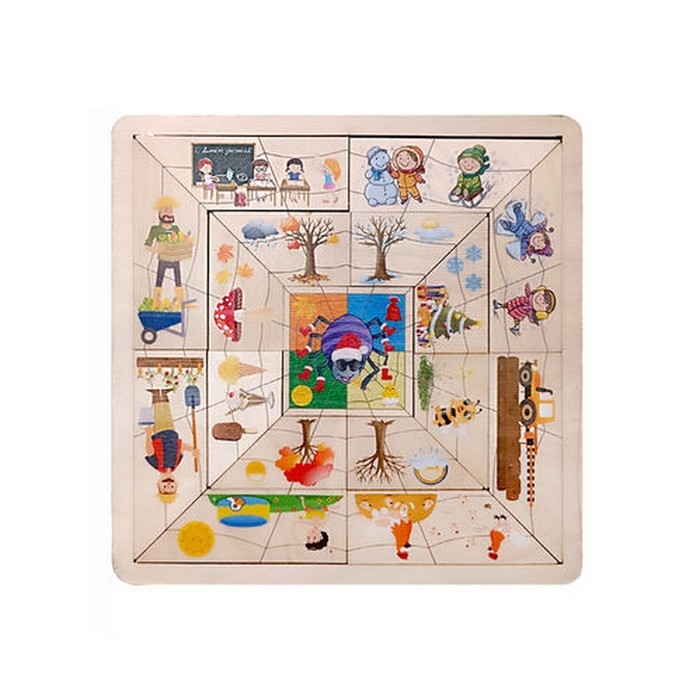 Пазлы из дерева &laquo;Паучок. Времена года&raquo;