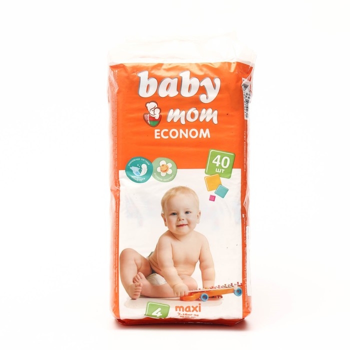Подгузники для детей &laquo;Baby Mom&raquo; Econom 4, (7-18 кг), 40 шт