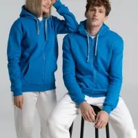 Толстовка с капюшоном на молнии Unit Siverga Heavy, бирюзовая, размер XS
