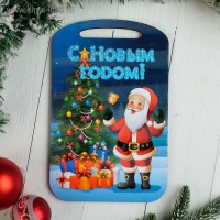 Доска разделочная "Новогодняя. С Новым годом! Дед Мороз готов&raquo; цветная, 27х18 см