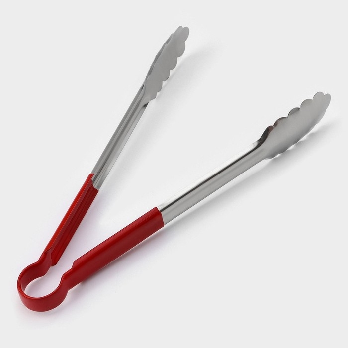Щипцы кухонные Доляна &laquo;Краски&raquo;, 29&times;4 см, 201 сталь, красные