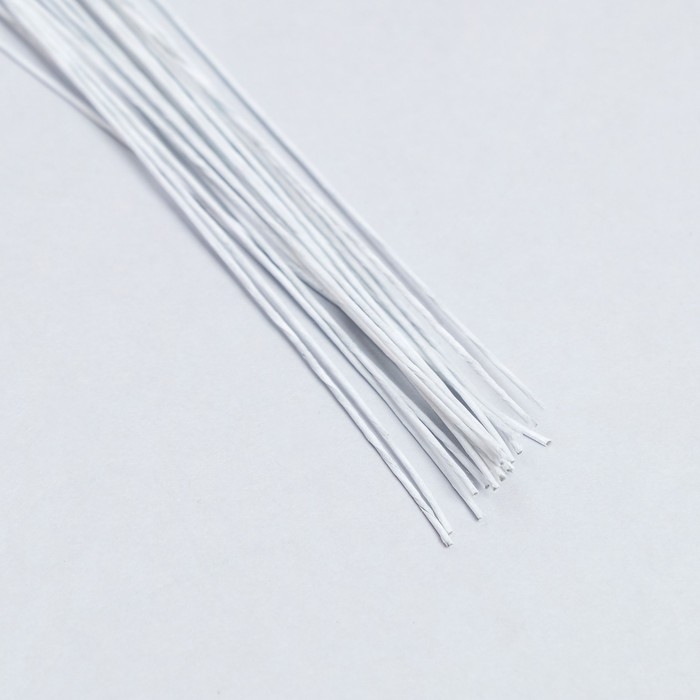 Флористическая проволока в бумажной оплётке Флористическая проволока в бумажной оплётке "Белая", длина 40 см, 0,7 мм, набор 30 шт