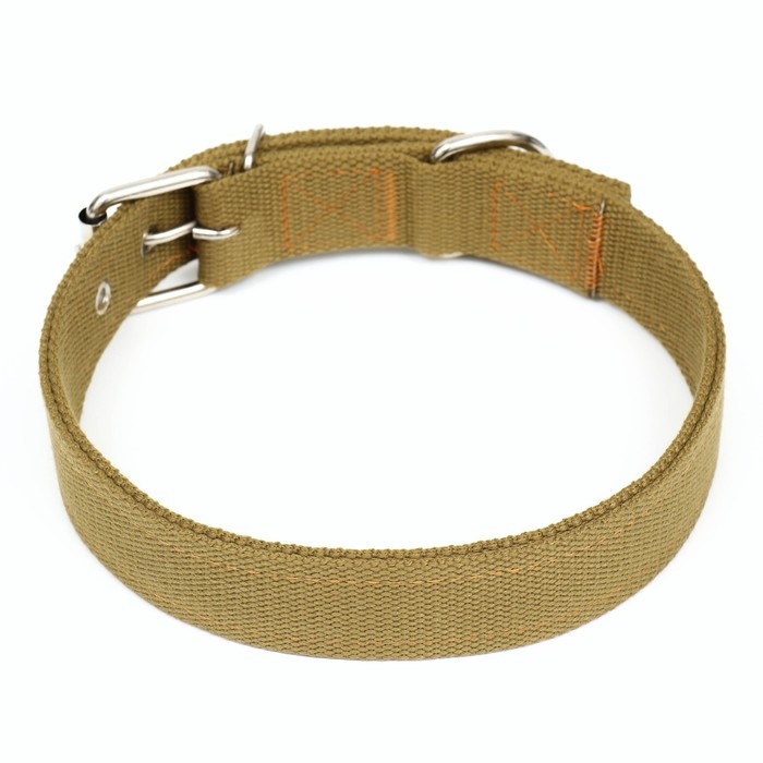 Ошейник брезентовый двухслойный, 72 х 3,5 см, песочный Ошейник брезентовый двухслойный, 72 х 3,5 см, песочный