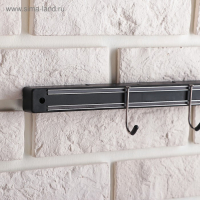 Держатель для ножей магнитный Доляна «Линия», с крючками, 51 см Держатель для ножей магнитный Доляна «Линия», с крючками, 51 см