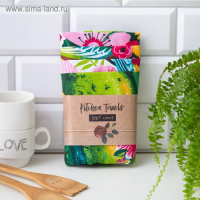 Набор полотенец кух. "Доляна"Цветочного настроения 35х60см-4шт, 100% хл 100%хл