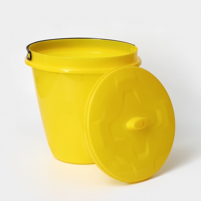 Ведро с крышкой &laquo;Лайт&raquo;, 10 л, цвет жёлтый