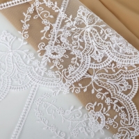 Кружево на сетке, 145 мм &times; 11 &plusmn; 1 м, цвет белый