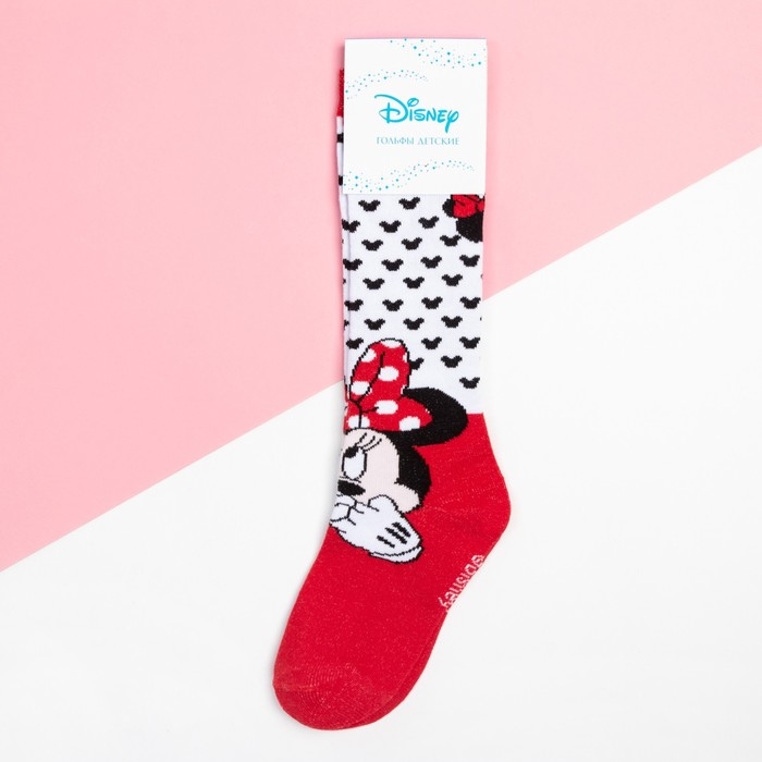 Гольфы Дисней &laquo;Минни Маус&raquo;, цвет белый/красный,18-20 см