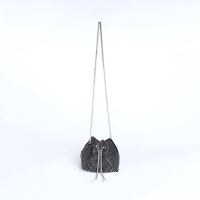 Сумка женская на затяжке, цвет серебряный