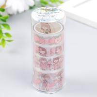 Клейкая лента пластик "Девочки" набор 4 шт + закладка шир. 1,5/2/3 см дл. 2 м 4хх4х10 см Клейкая лента пластик "Девочки" набор 4 шт + закладка шир. 1,5/2/3 см дл. 2 м 4хх4х10 см