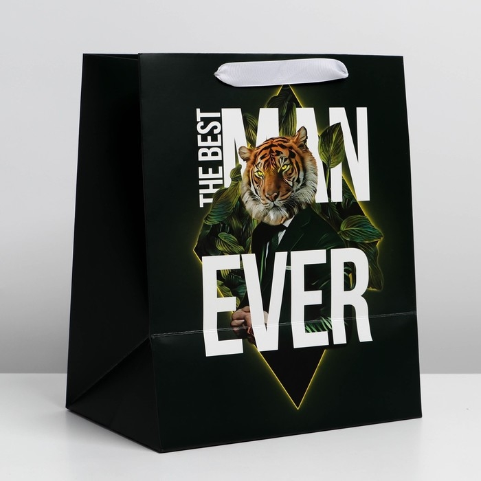 Пакет подарочный ламинированный с пластиковым окном, упаковка, &laquo;Лучшему&raquo;, 30,5 х 25 х 17,5 см