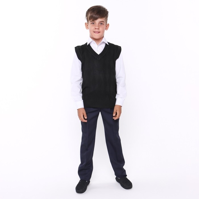 Школьный жилет для мальчика, цвет чёрный, рост 140-146 см Школьный жилет для мальчика, цвет чёрный, рост 140-146 см