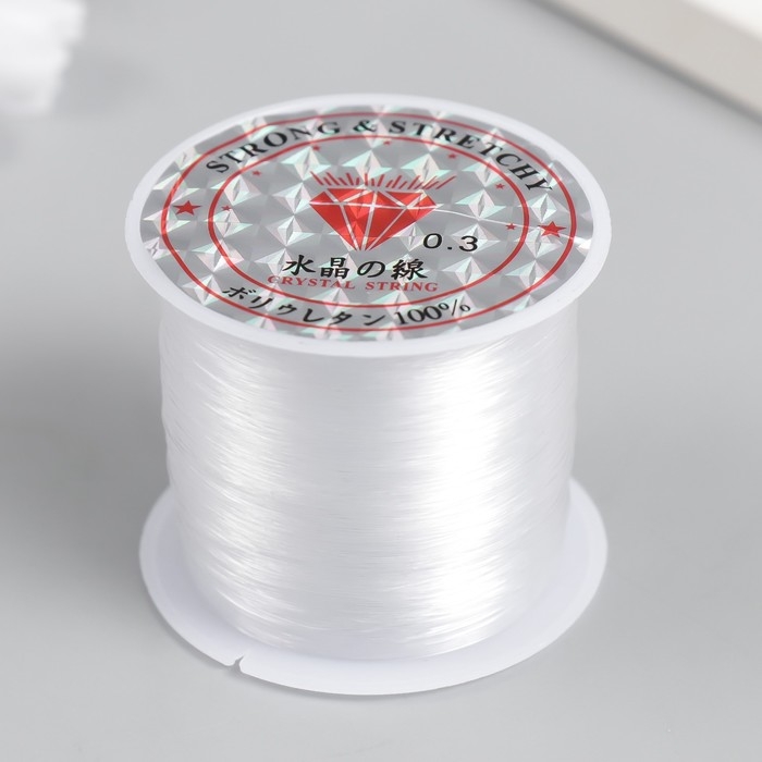 Леска для бисера 0,3 мм 100 м, белый Леска для бисера 0,3 мм 100 м, белый