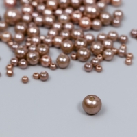 Бусины для творчества пластик "Круглые. Миндаль" d=3-8 мм, набор 10 гр